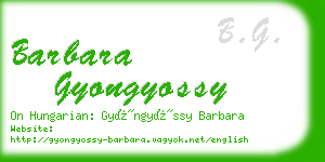 barbara gyongyossy business card